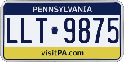 PA license plate LLT9875