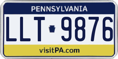 PA license plate LLT9876