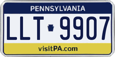 PA license plate LLT9907