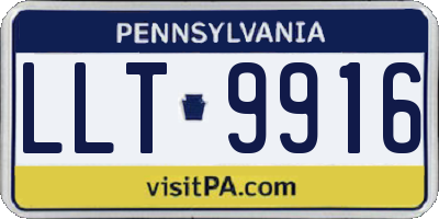 PA license plate LLT9916