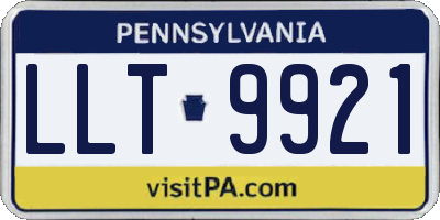 PA license plate LLT9921