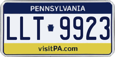 PA license plate LLT9923