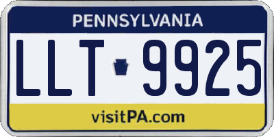 PA license plate LLT9925