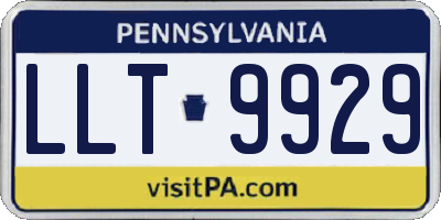 PA license plate LLT9929