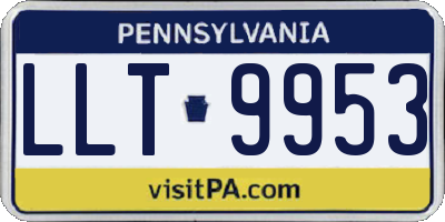 PA license plate LLT9953