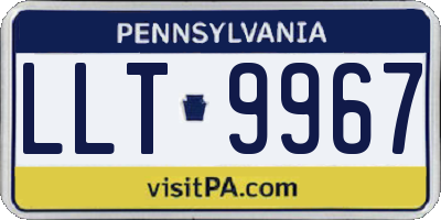 PA license plate LLT9967