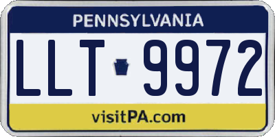 PA license plate LLT9972