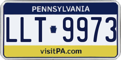 PA license plate LLT9973