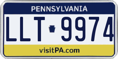 PA license plate LLT9974