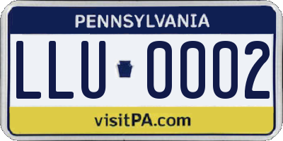 PA license plate LLU0002