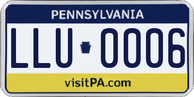 PA license plate LLU0006