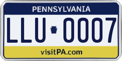 PA license plate LLU0007