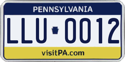 PA license plate LLU0012