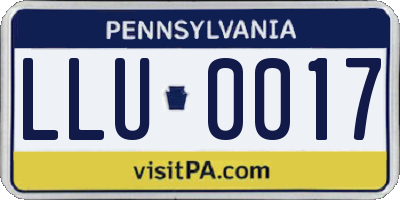 PA license plate LLU0017