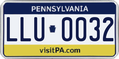 PA license plate LLU0032
