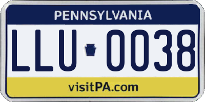 PA license plate LLU0038