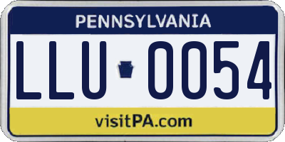 PA license plate LLU0054