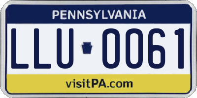 PA license plate LLU0061
