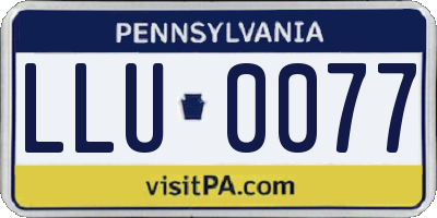 PA license plate LLU0077