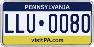 PA license plate LLU0080