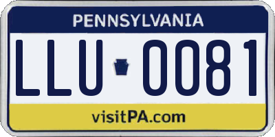 PA license plate LLU0081