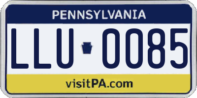 PA license plate LLU0085