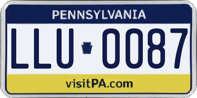 PA license plate LLU0087
