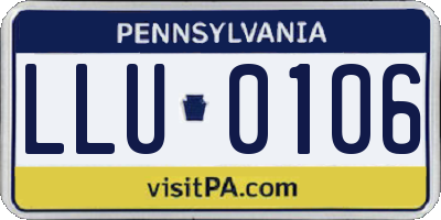 PA license plate LLU0106