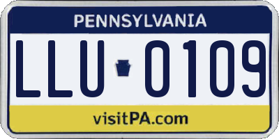 PA license plate LLU0109