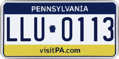 PA license plate LLU0113