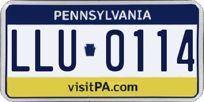 PA license plate LLU0114