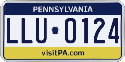 PA license plate LLU0124