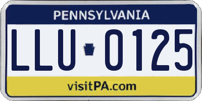 PA license plate LLU0125