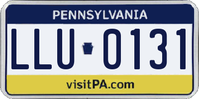 PA license plate LLU0131