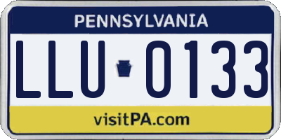 PA license plate LLU0133