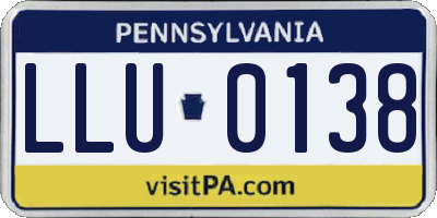 PA license plate LLU0138