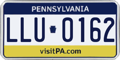 PA license plate LLU0162
