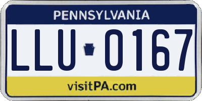 PA license plate LLU0167