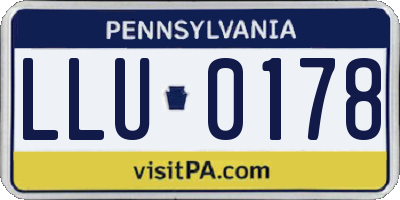 PA license plate LLU0178