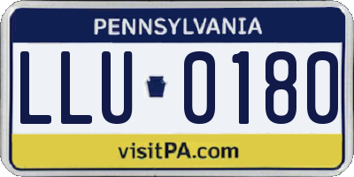 PA license plate LLU0180