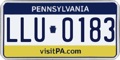 PA license plate LLU0183