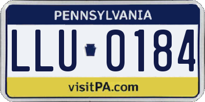 PA license plate LLU0184