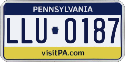 PA license plate LLU0187