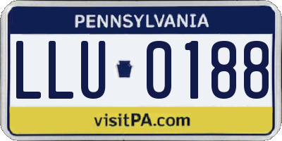 PA license plate LLU0188