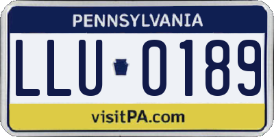 PA license plate LLU0189