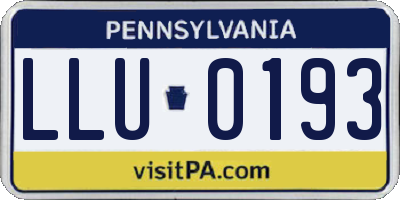 PA license plate LLU0193
