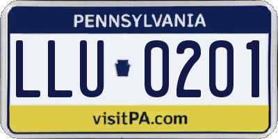 PA license plate LLU0201