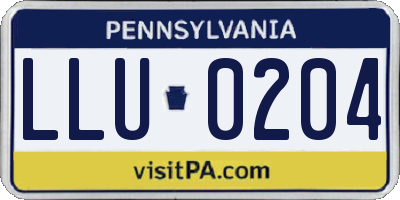 PA license plate LLU0204