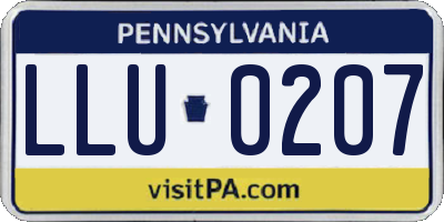 PA license plate LLU0207