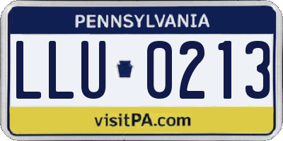 PA license plate LLU0213